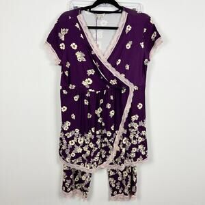 Kimi and Kai Maternity Addison Nursing Pajama Set Size Large